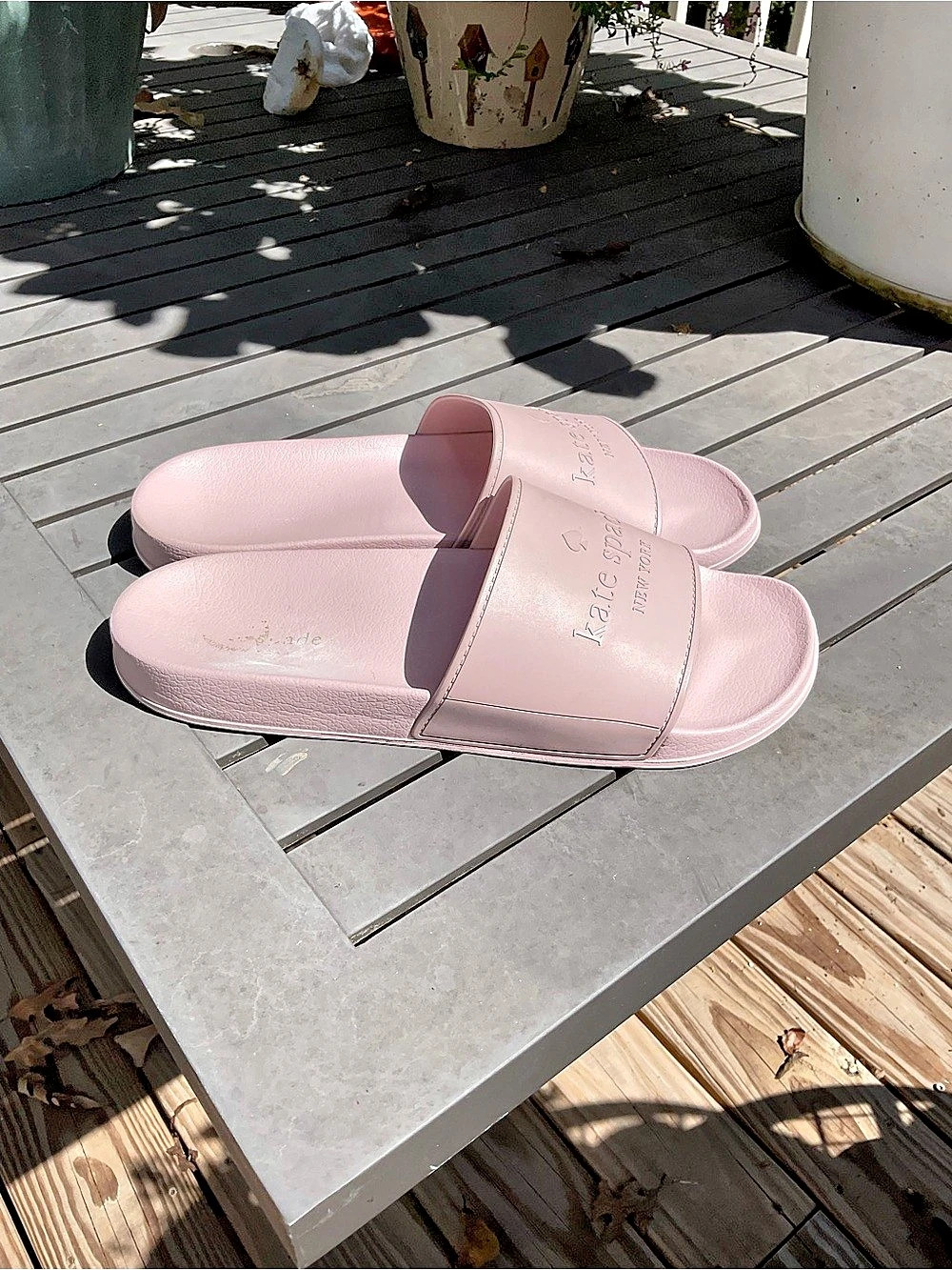 Kate Spade Pink Slide Sandals Size 10 B - Picture 3 of 5